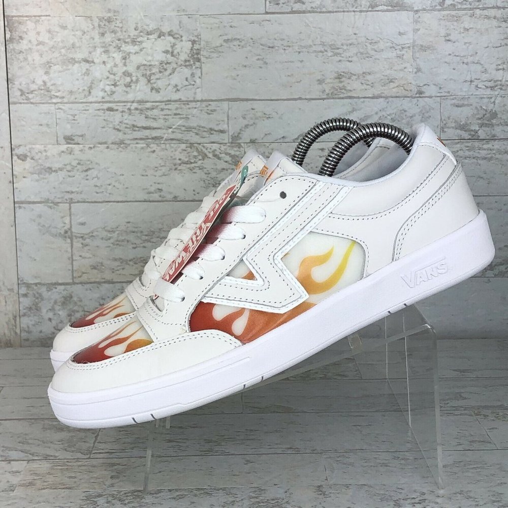 VANS Lowland Cc True White Flame Sneakers Skate Shoes Mens Size 8.5 - Women's 10
